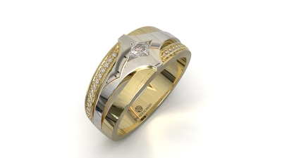 gouden ring met briljant geslepen diamant