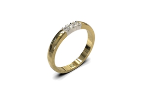 Alliance - Memoire ring met drie diamanten, model AR10